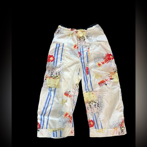 FREE PEOPLE Printed Fresh Start Pants - Size Medium Barrel Wide Leg Activewear - Picture 4 of 9